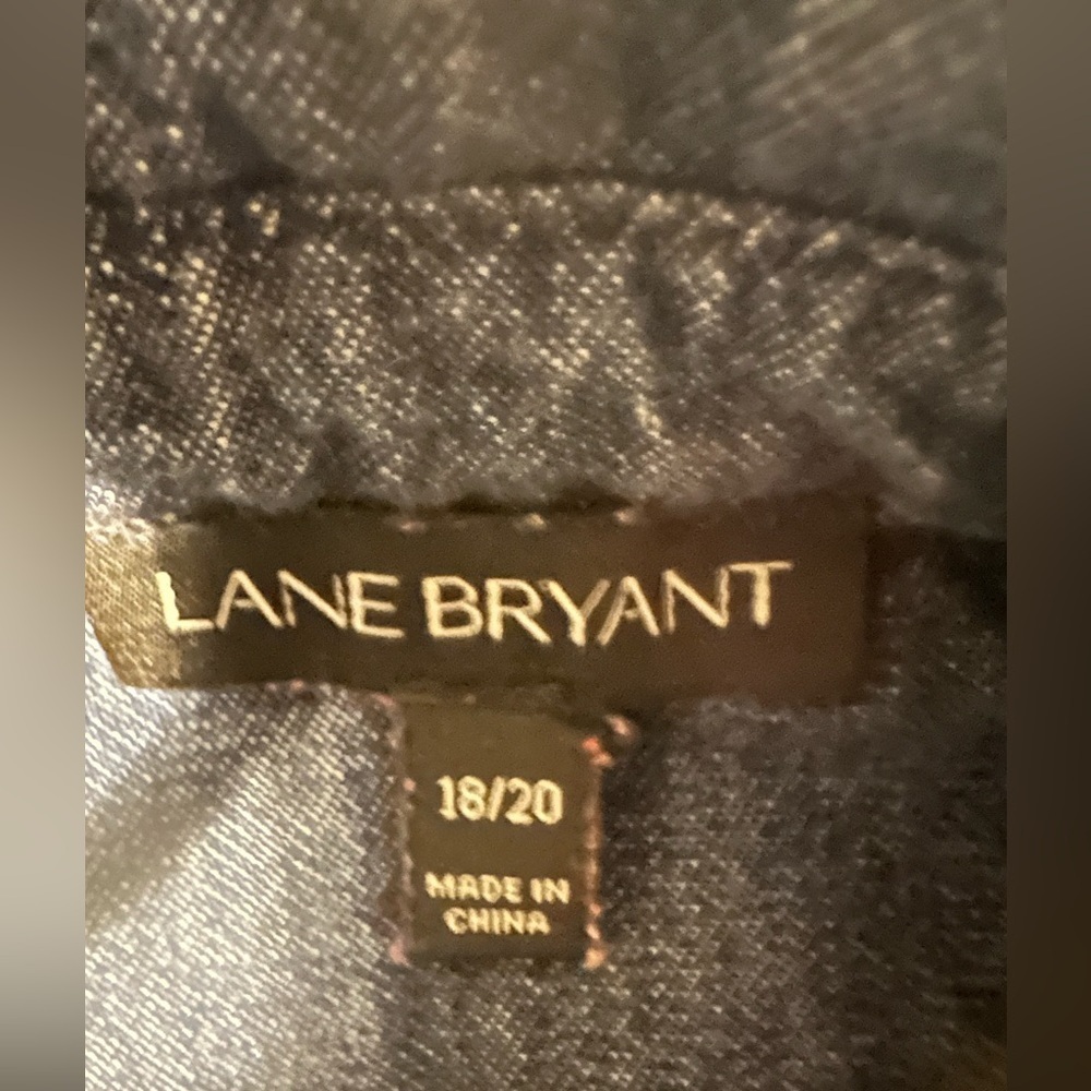 Lane Bryant Women’s Plus Size Denim Tunic Shirt 18/20 Lace-Up Long Sleeve Blue - Picture 5 of 9